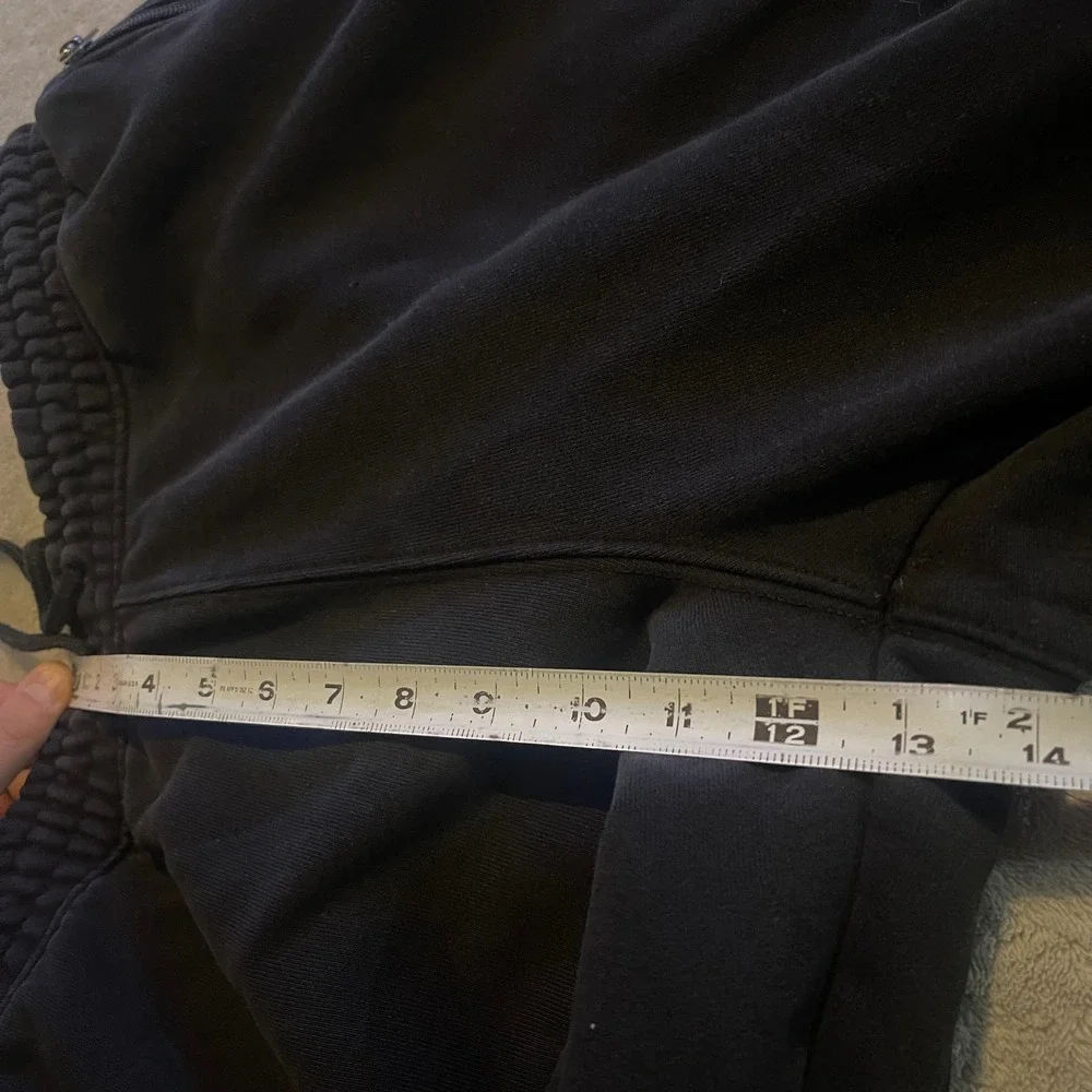 The North Face Sweatpants Men Large Black Fleece Joggers Logo Zip Pockets Casual